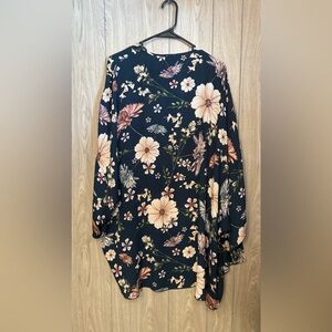 Renee C. Navy Floral Top
